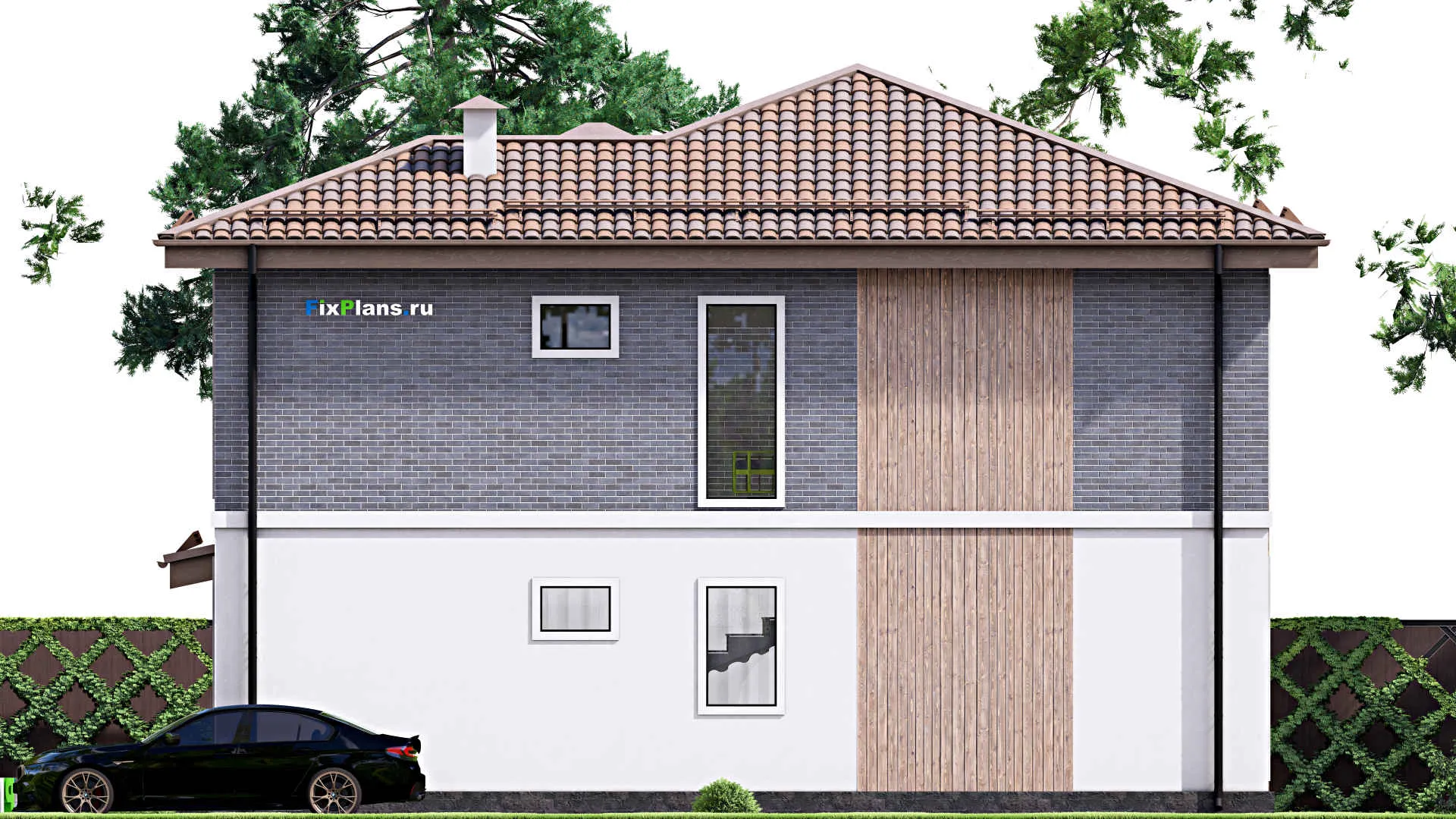 F-12509 - Проект двухэтажного дома 11 на 13, площадью 180 м² с 3 спальнями