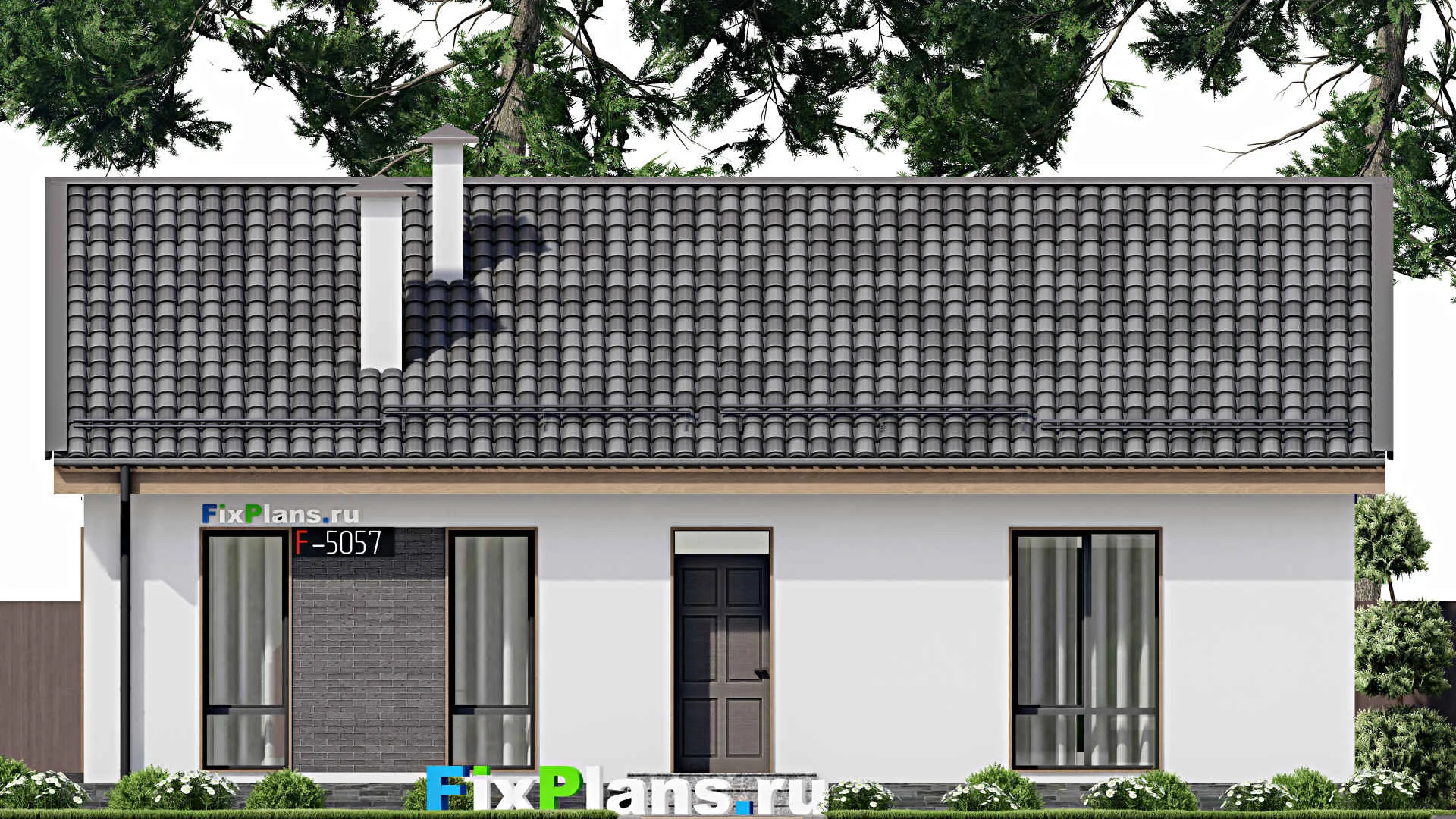 F-5057 - Проект одноэтажного дома 10 на 11, площадью 110 м² с 3 спальнями