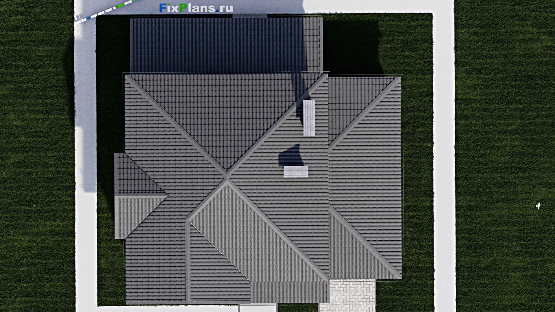 F-0278i - Проект двухэтажного дома 12 на 15, площадью 220 м² с террасой, гаражом на 1 машину и 3 спальнями