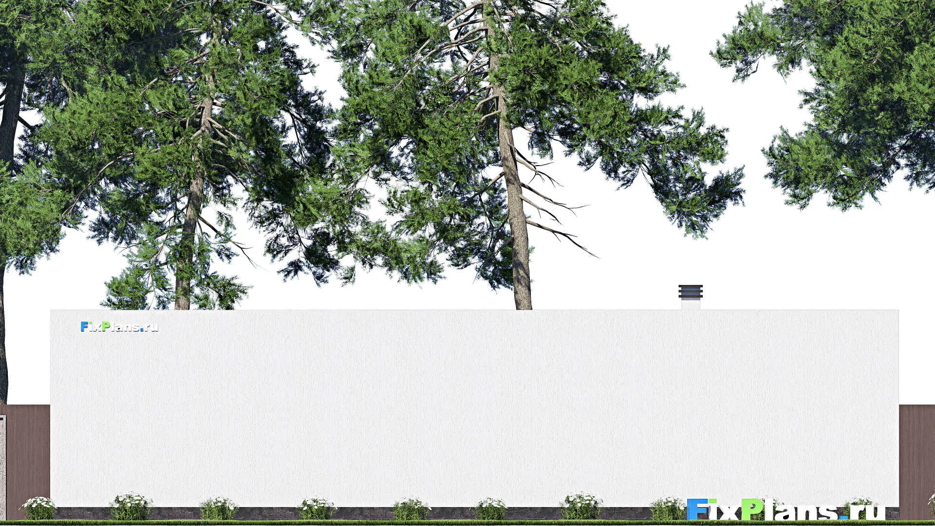 F-18134 - Проект одноэтажного дома 12 на 17, площадью 170 м² с террасой и 1 спальнями