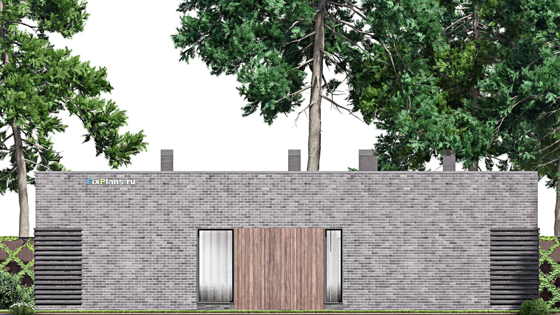 F-12986 - Проект одноэтажного дома 16 на 19, площадью 220 м² с террасой и 4 спальнями