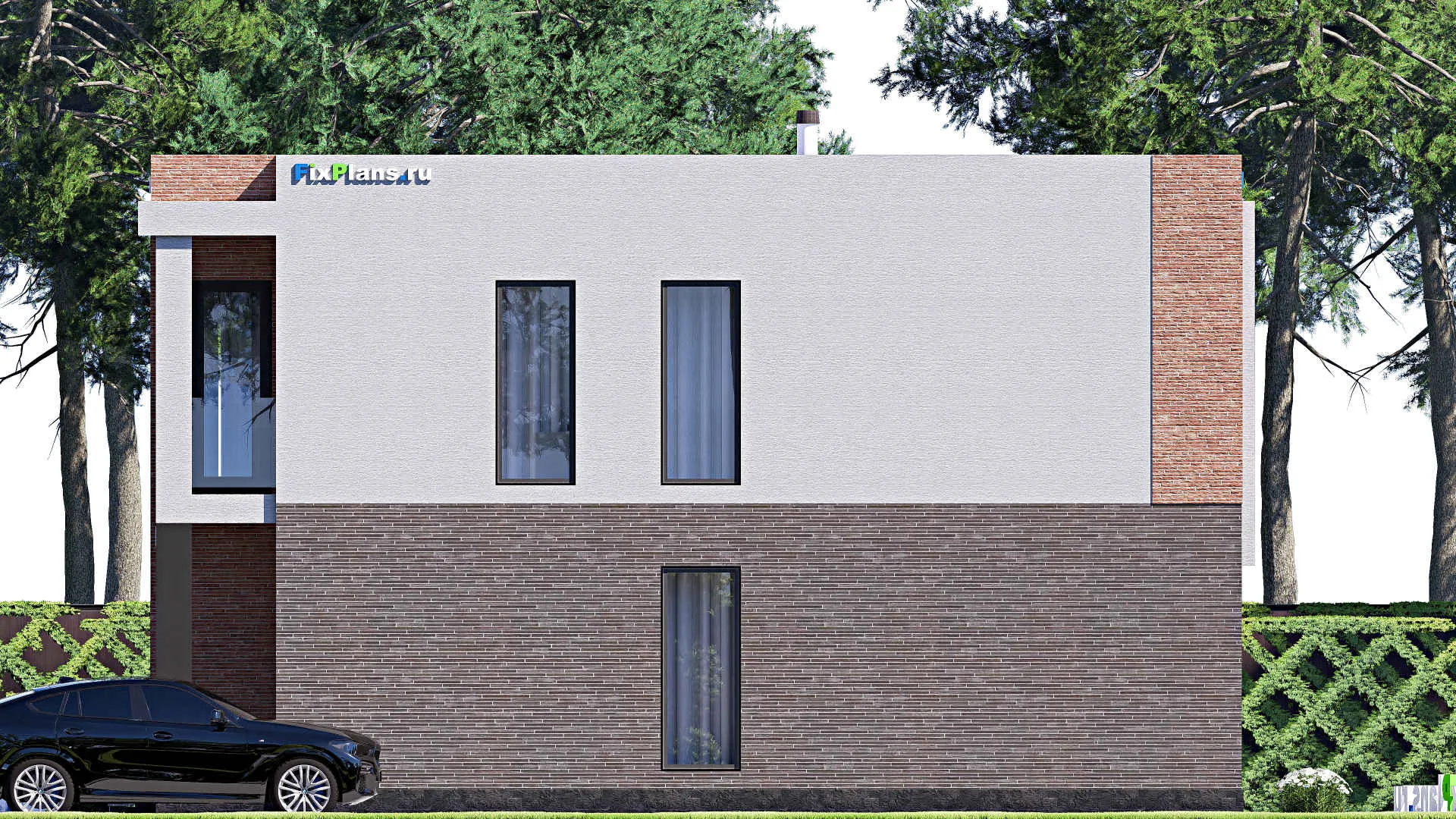 F-18368 - Проект двухэтажного дома 10 на 13, площадью 170 м² с балконом и 4 спальнями