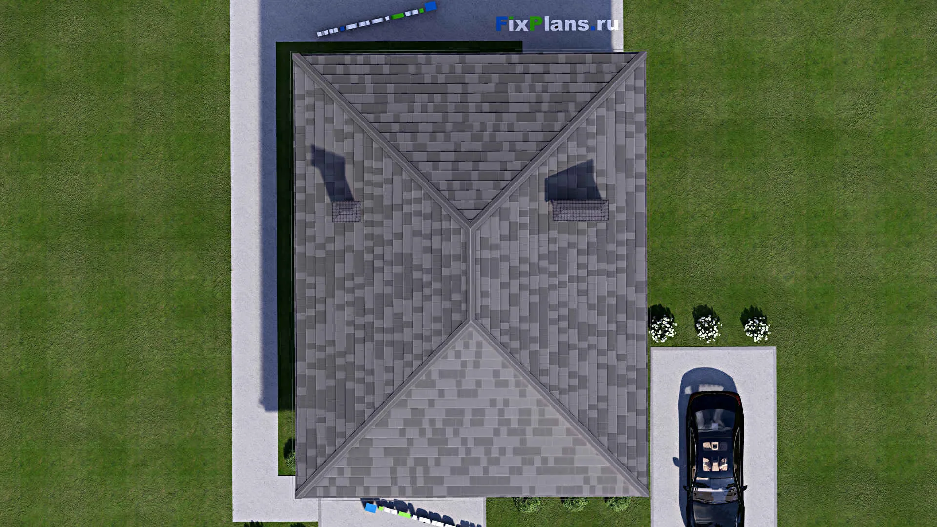 F-13688 - Проект одноэтажного дома 11 на 14, площадью 100 м² с 2 спальнями