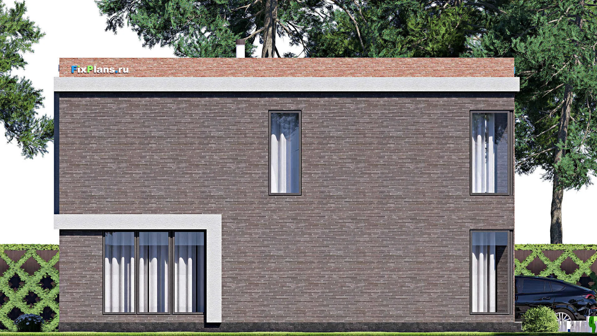 F-18368 - Проект двухэтажного дома 10 на 13, площадью 170 м² с балконом и 4 спальнями