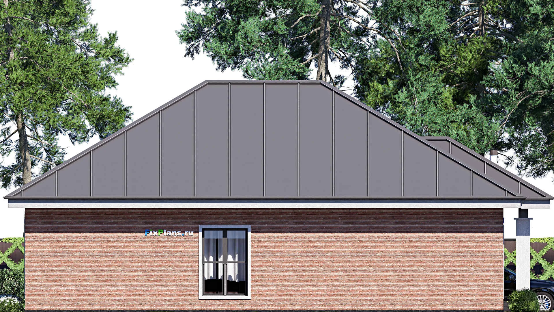 F-20510 - Проект одноэтажного дома 15 на 17, площадью 170 м² с 4 спальнями