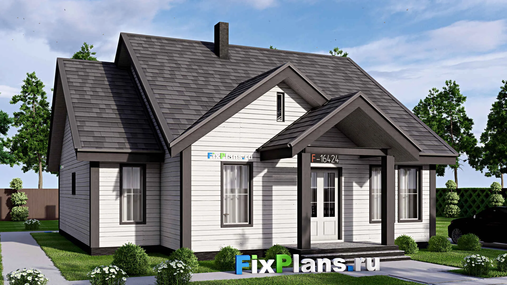 F-16424 - Проект одноэтажного дома 14 на 16, площадью 160 м² с 2 спальнями