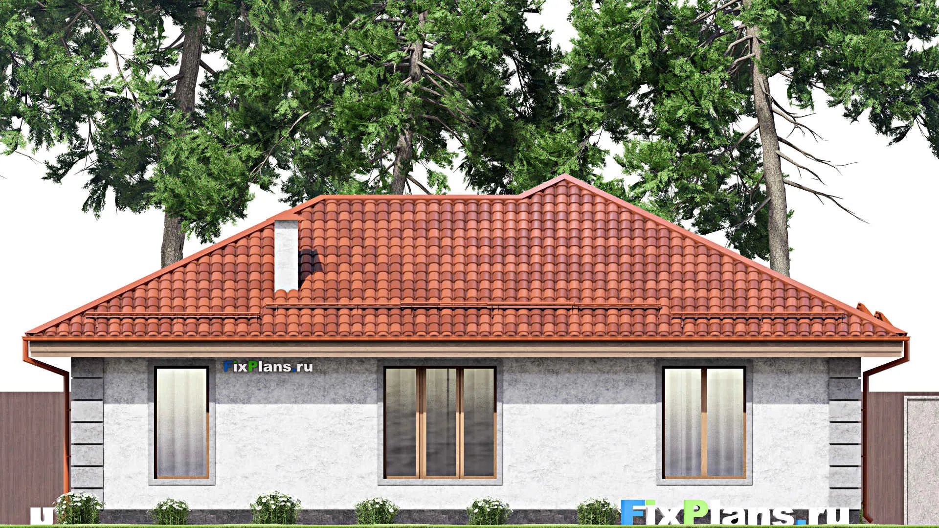 F-14786 - Проект одноэтажного дома 13 на 14, площадью 130 м² с 2 спальнями