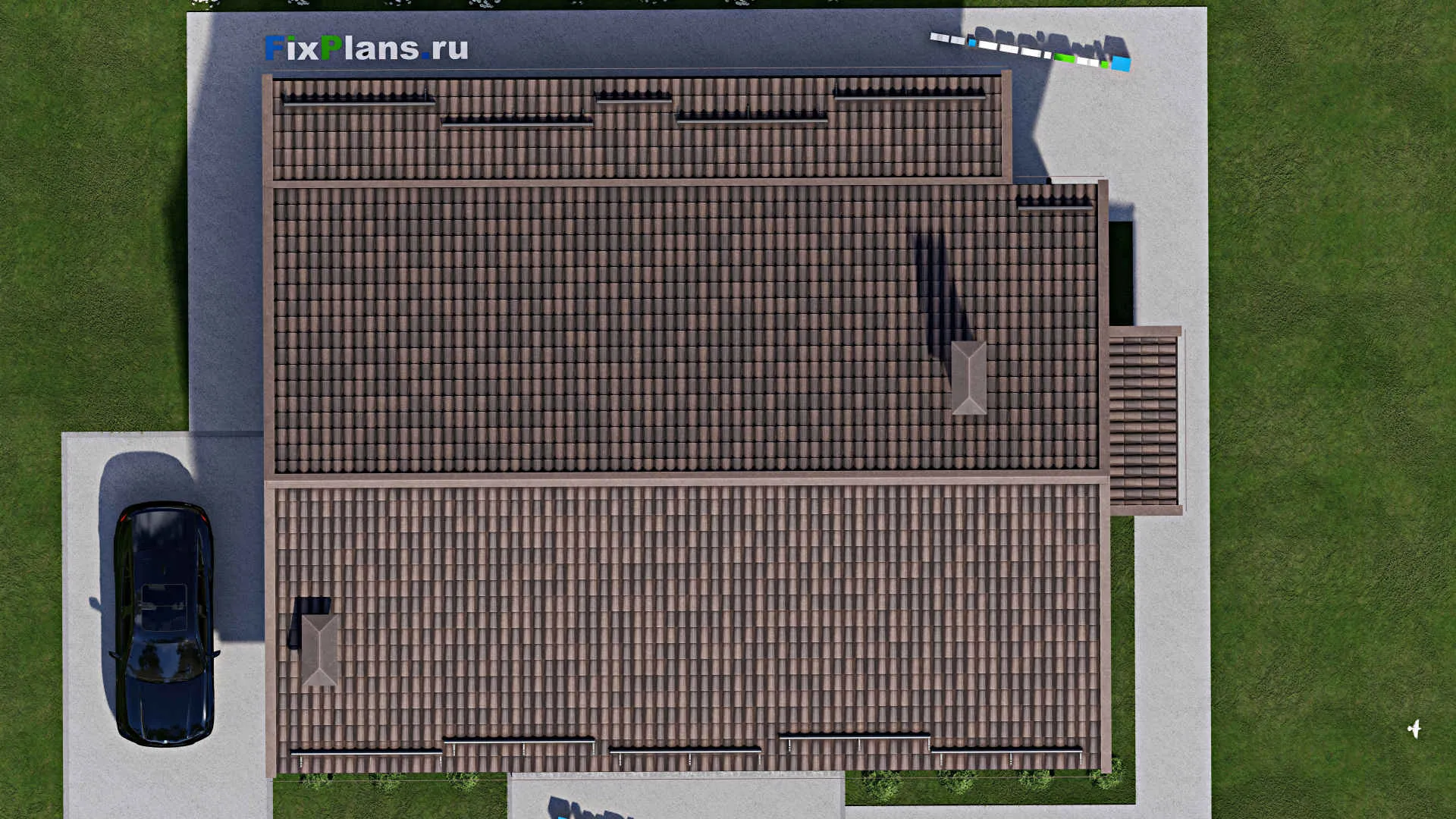 F-6047 - Проект одноэтажного дома 11 на 16, площадью 160 м² с террасой и 3 спальнями