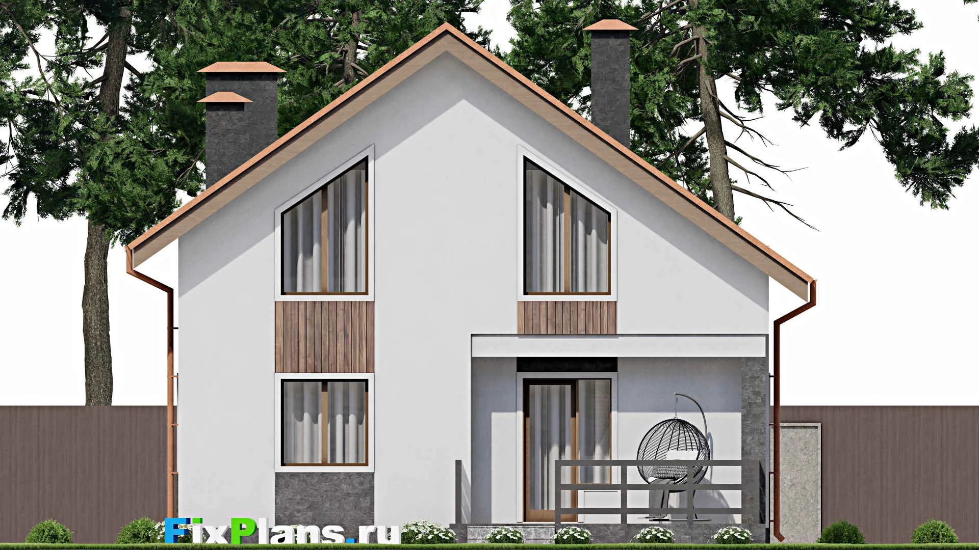 F-10493 - Проект дома с мансардой 10 на 14, площадью 150 м² с 4 спальнями