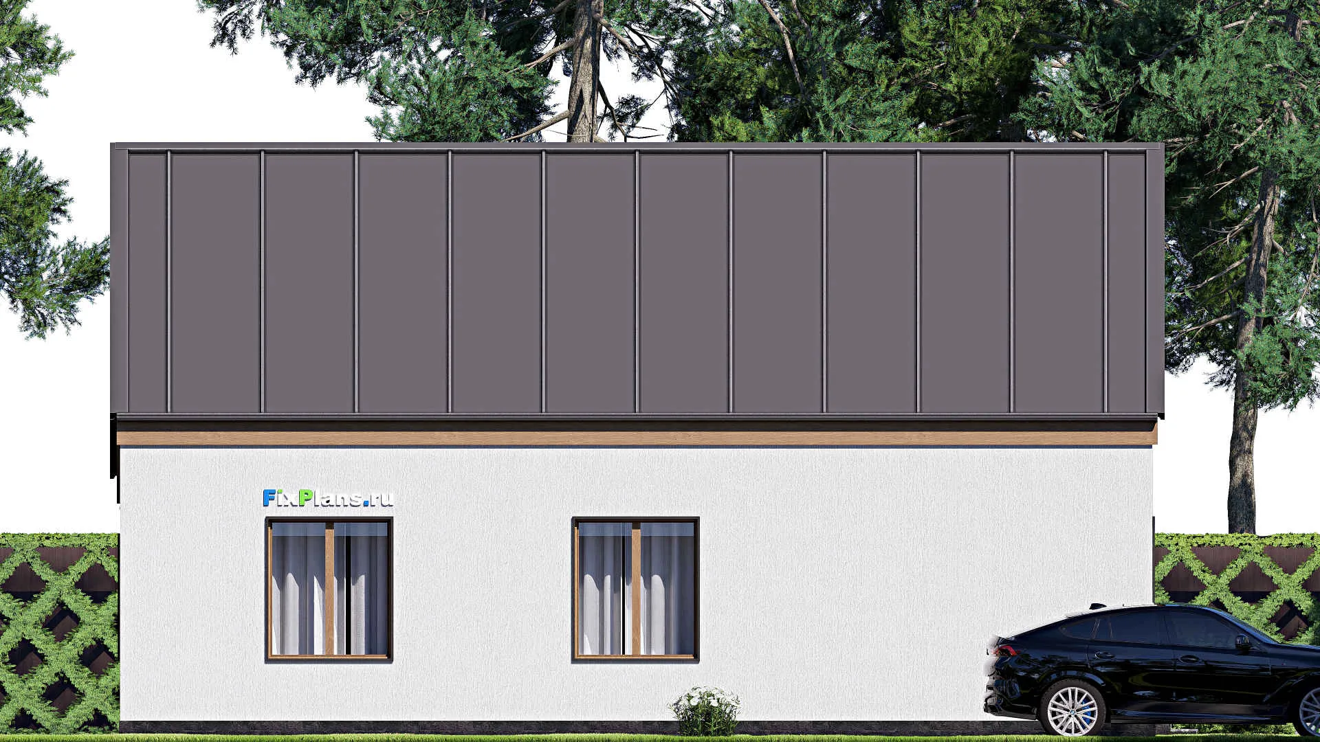 F-18548 - Проект одноэтажного дома 12 на 13, площадью 110 м² с террасой и 3 спальнями