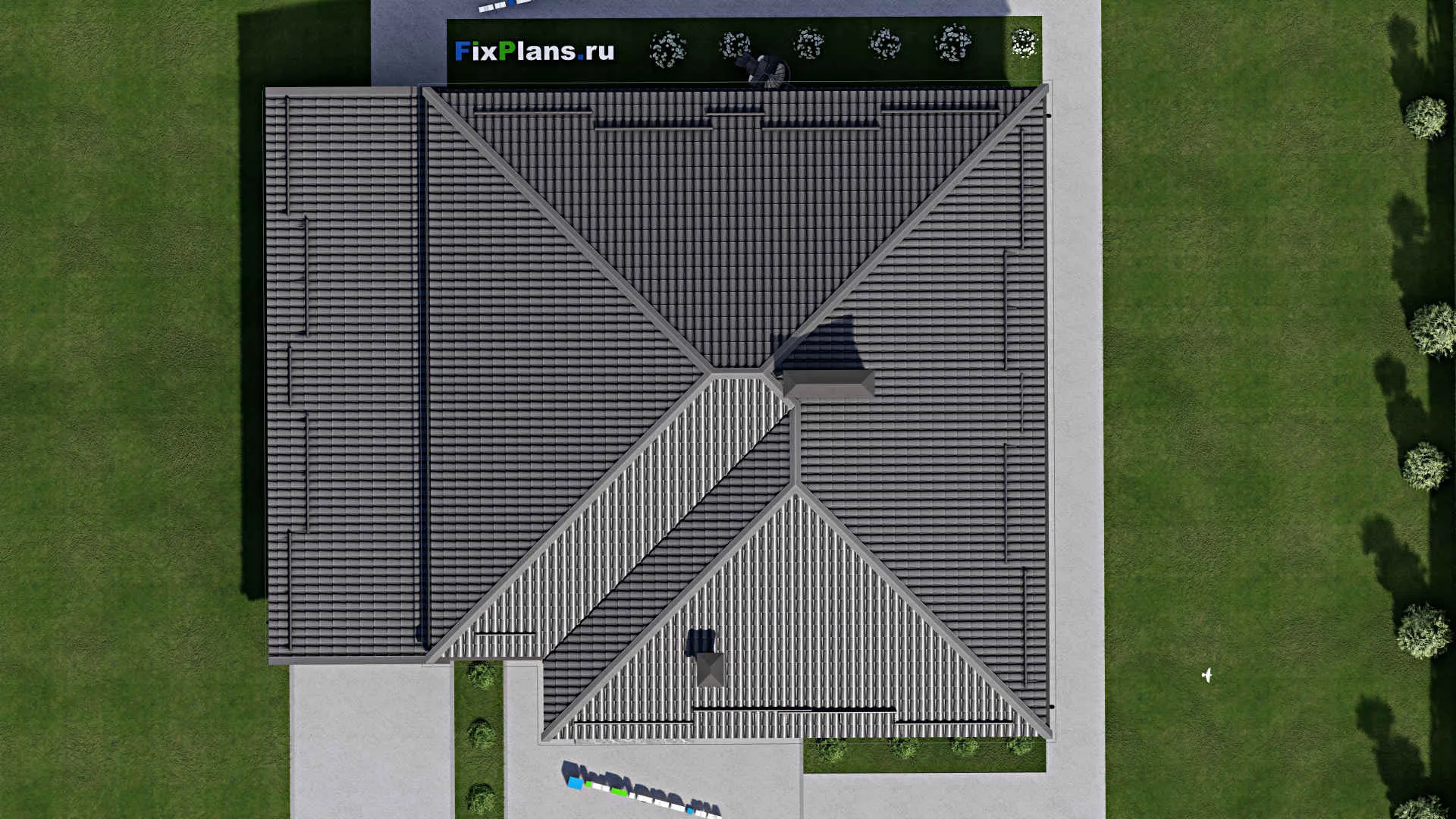 F-5012 - Проект одноэтажного дома 12 на 16, площадью 180 м² с террасой и 3 спальнями