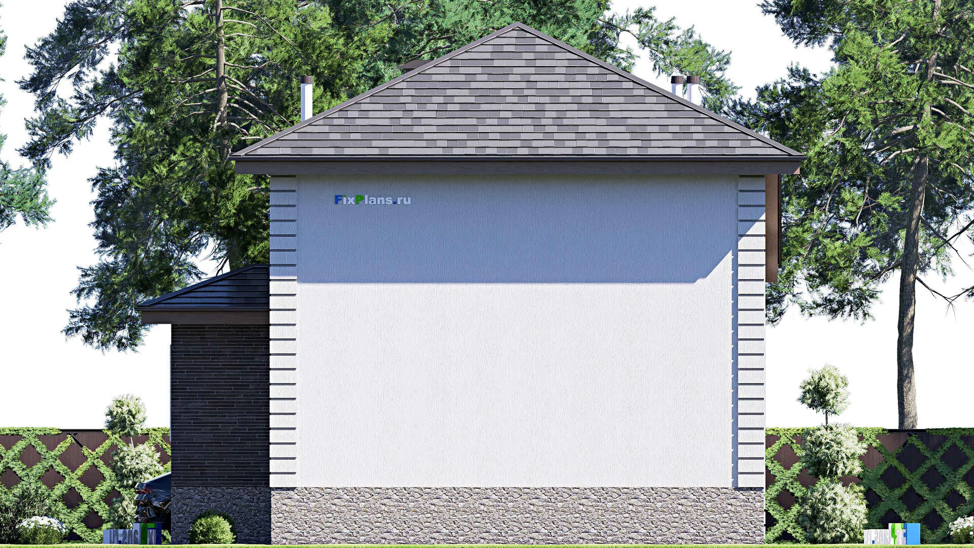 F-17702 - Проект двухэтажного дома 12 на 15, площадью 220 м² с гаражом на 1 машину и 5 спальнями