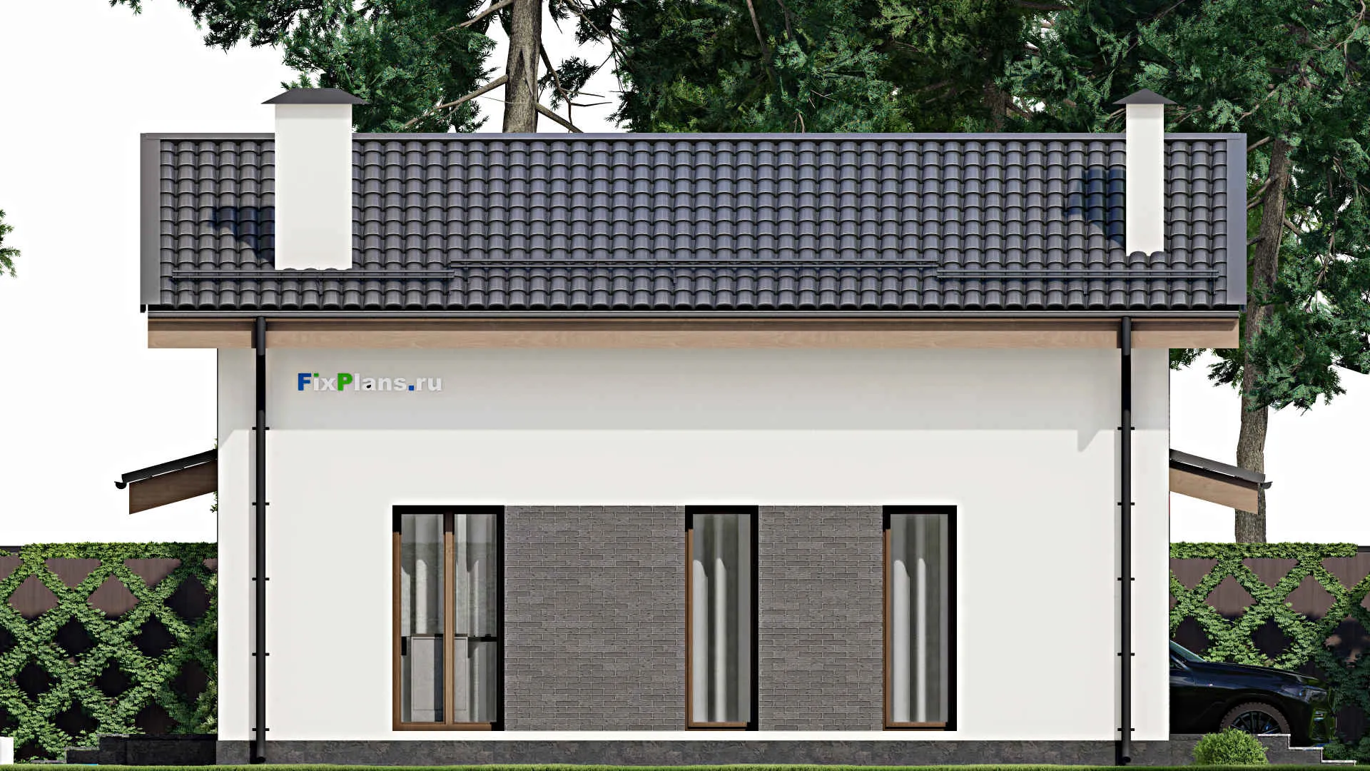 F-6560 - Проект дома с мансардой 7 на 11, площадью 100 м² с 4 спальнями