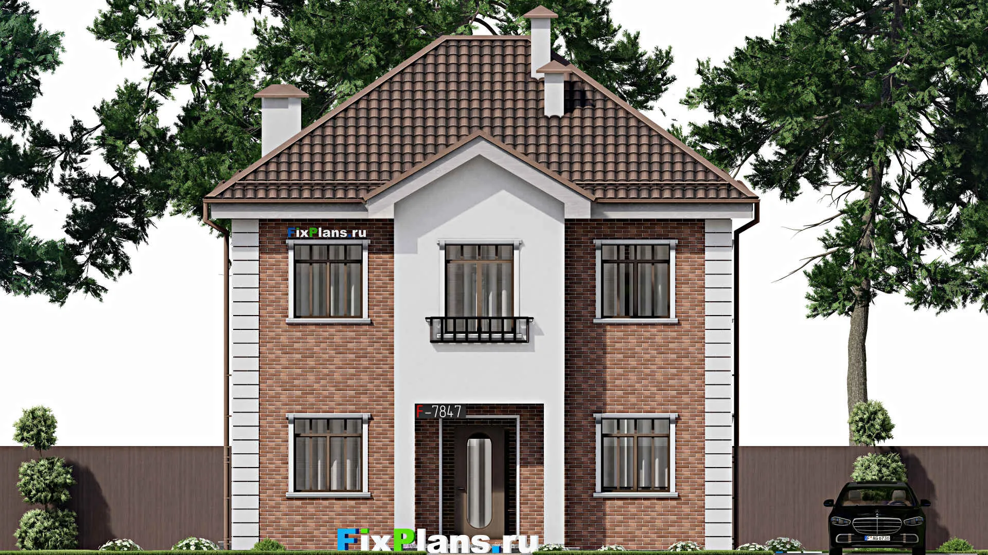 F-7847 - Проект двухэтажного дома 10 на 12, площадью 150 м² с 4 спальнями