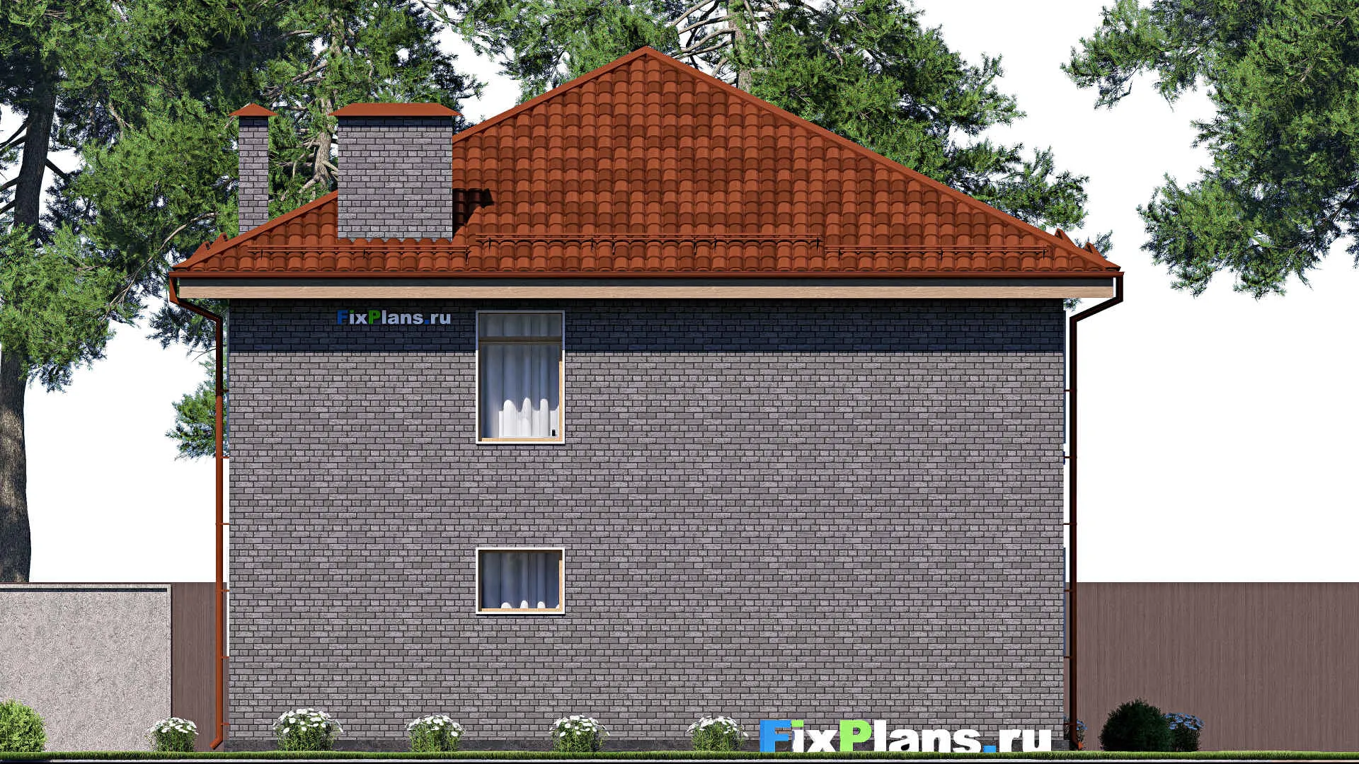 F-17693 - Проект двухэтажного дома 12 на 14, площадью 200 м² с террасой, балконом и 4 спальнями