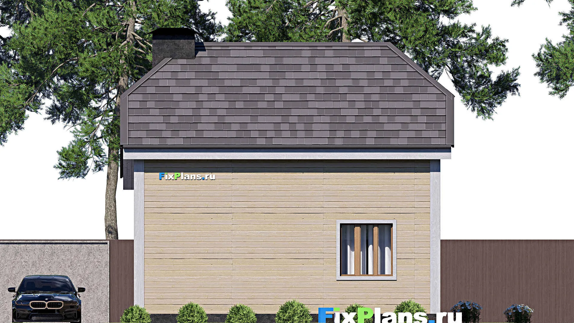 F-17477 - Проект дома с мансардой 9 на 9, площадью 90 м² с 4 спальнями