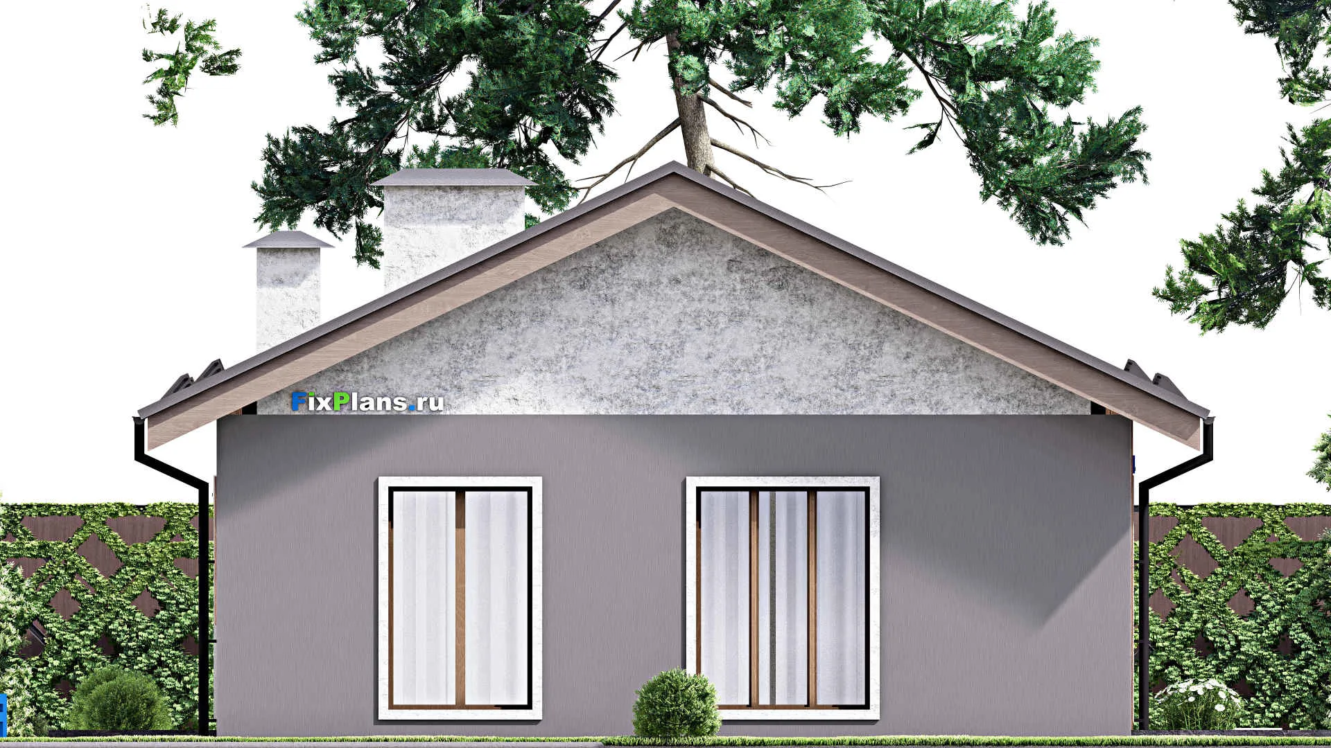 F-13031 - Проект одноэтажного дома 14 на 15, площадью 130 м² с террасой и 3 спальнями