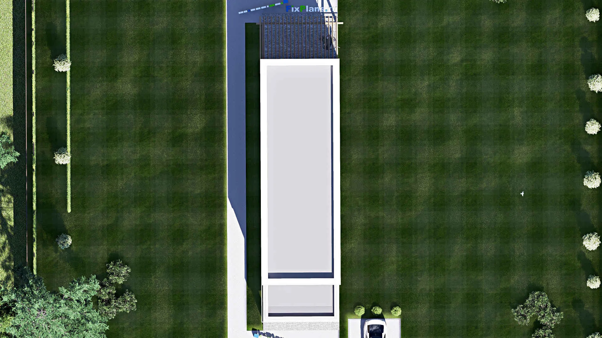 F-18683 - Проект двухэтажного дома 7 на 24, площадью 180 м² с террасой, балконом и 3 спальнями