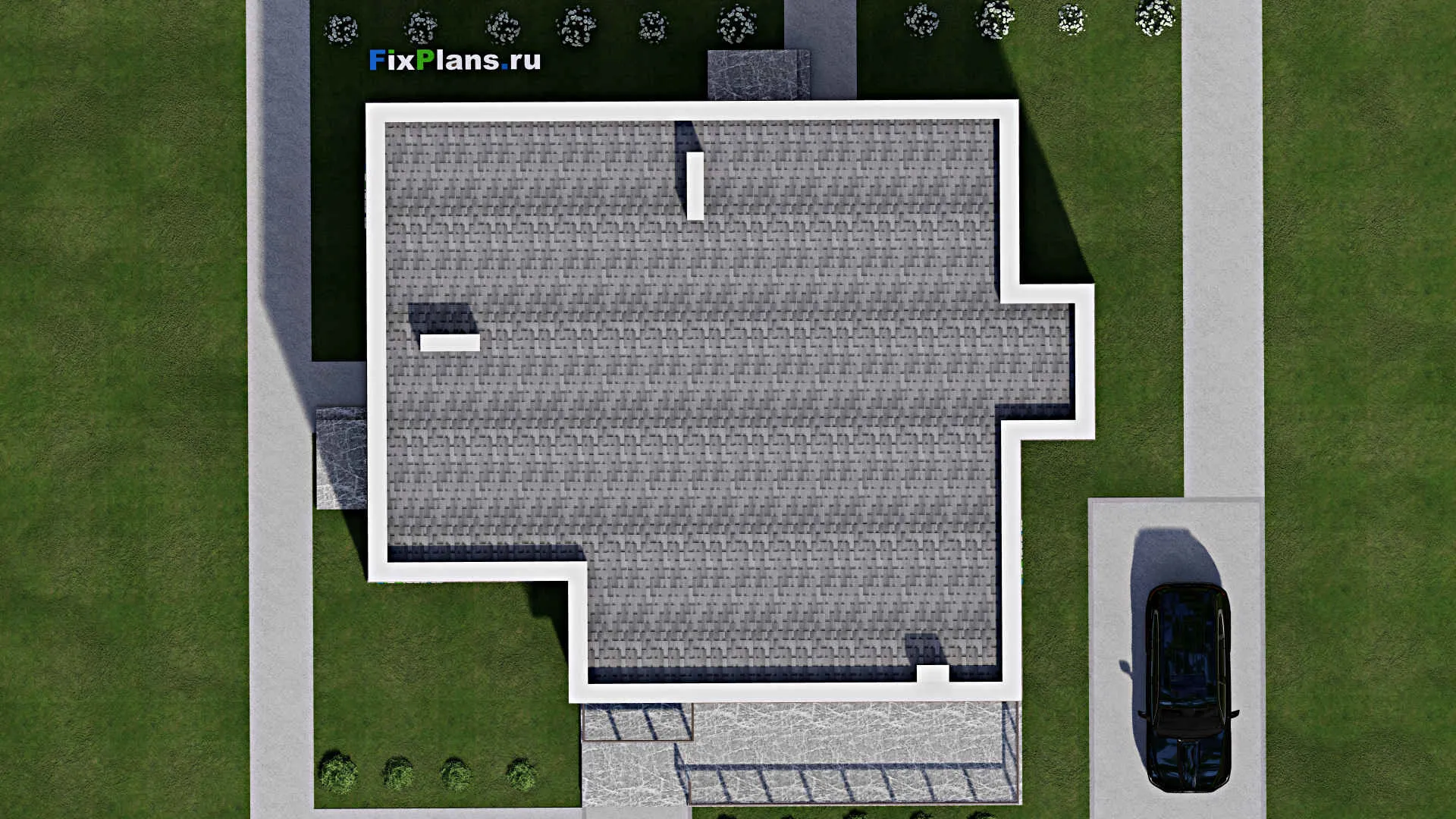 F-10556 - Проект двухэтажного дома 18 на 19, площадью 360 м² с террасой, балконом и 5 спальнями
