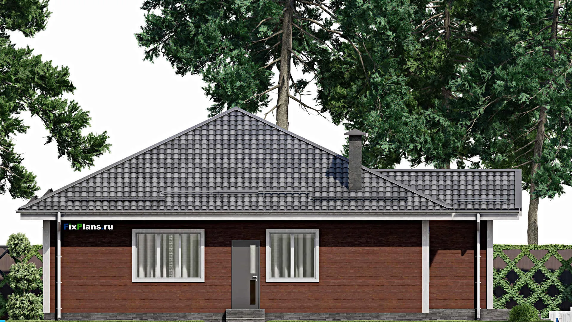 F-5903 - Проект одноэтажного дома 15 на 16, площадью 160 м² с 4 спальнями